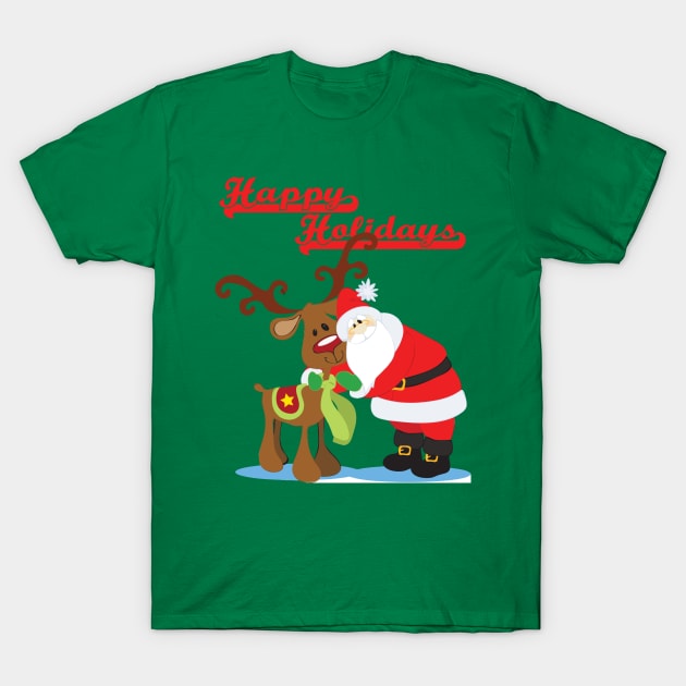 Rudolf and Santa Clause T-Shirt by otakuscene